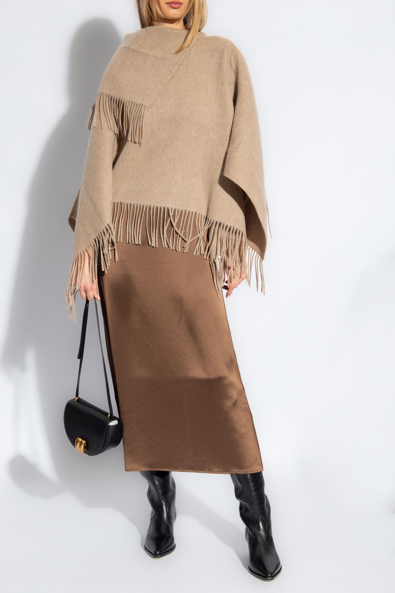 Beige Turtma wool poncho By Malene Birger Vitkac Germany